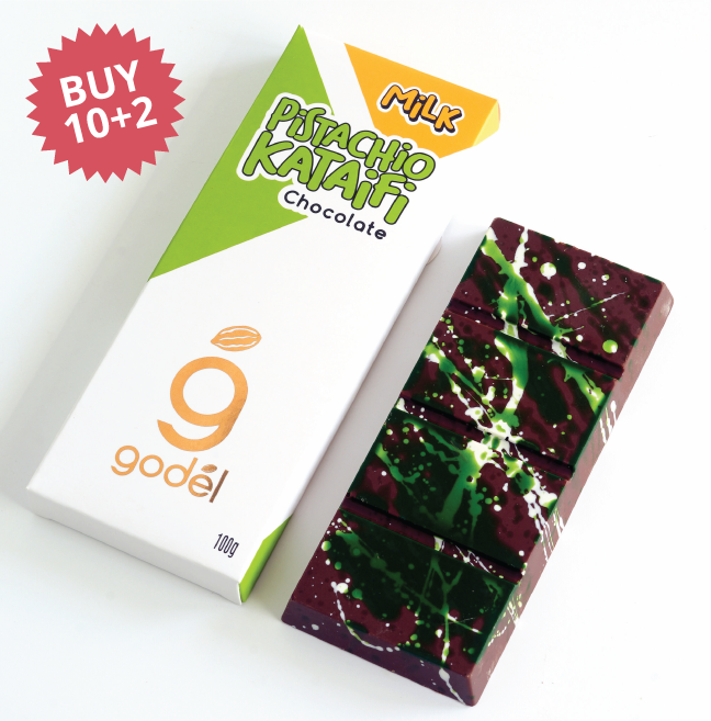 Pistachio Kataifi MILK Chocolate 100g